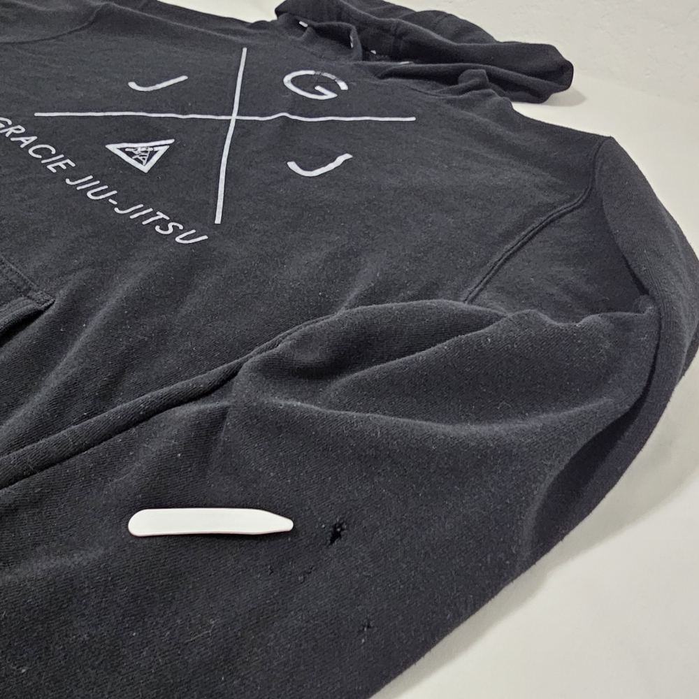 Gracie Jiu-Jitsu Hoodie XL Black Cross Logo Pullover Independent Trading Company - Picture 4 of 6